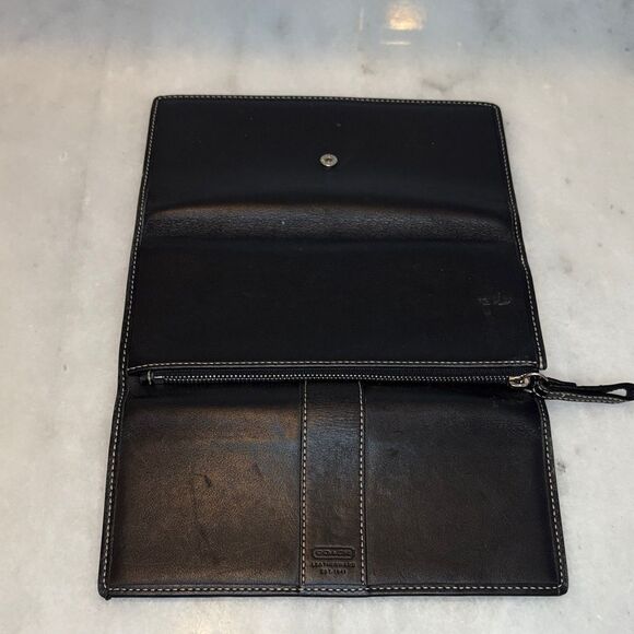 Coach Wallet Signature Stripe Leather Full Sized Wallet (#2) - Picture 12 of 15